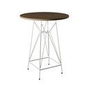 Ver imagem 4 de Jogo Mesa Bistrô Eames Tampo Amêndoa 60cm 3 Banquetas Branca Base Ferro Branco - Cor: Amendoa
