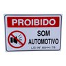 Placa de Sinalização Proibido Som Automotivo 20 X 30 Cm - 1