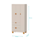 Ver imagem 7 de Quarto de Bebe Berço Americano + Guarda Roupa Infantil 3P 3g Apolo com Colchão Areia Fosco