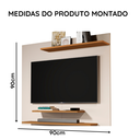 Ver imagem 3 de Painel de Parede para Tv 42” com 3 Prateleiras para Sala ou Quarto - Jm3 Móveis:offwhite/nature