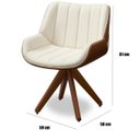Ver imagem 3 de Kit 2 Poltronas para Sala e Escritório Base Giratória Silvia Corino Marrom/Veludo Bege