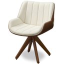 Ver imagem 1 de Kit 2 Poltronas para Sala e Escritório Base Giratória Silvia Corino Marrom/Veludo Bege