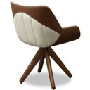 Ver imagem 6 de Kit 2 Poltronas para Sala e Escritório Base Giratória Silvia Corino Marrom/Veludo Bege
