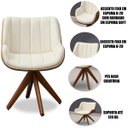Ver imagem 4 de Kit 2 Poltronas para Sala e Escritório Base Giratória Silvia Corino Marrom/Veludo Bege
