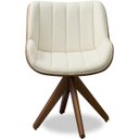 Ver imagem 5 de Kit 2 Poltronas para Sala e Escritório Base Giratória Silvia Corino Marrom/Veludo Bege