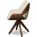 Ver imagem 7 de Kit 2 Poltronas para Sala e Escritório Base Giratória Silvia Corino Marrom/Veludo Bege