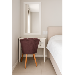 Cadeira Pétala Estofada em Suede com Pés de Madeira – Design Moderno para Sala de Estar, Quarto - 2