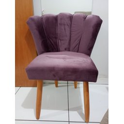 Cadeira Pétala Estofada em Suede com Pés de Madeira – Design Moderno para Sala de Estar, Quarto - 5