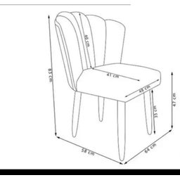 Cadeira Pétala Estofada em Suede com Pés de Madeira – Design Moderno para Sala de Estar, Quarto - 4