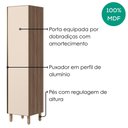 Ver imagem 4 de Paneleiro 1 Porta MDF 50x221 cm Kali 122291 Carvalho Toq Off White Nicioli