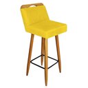 Ver imagem 2 de Kit 04 Banqueta Alta Lith Castanho Amarelo