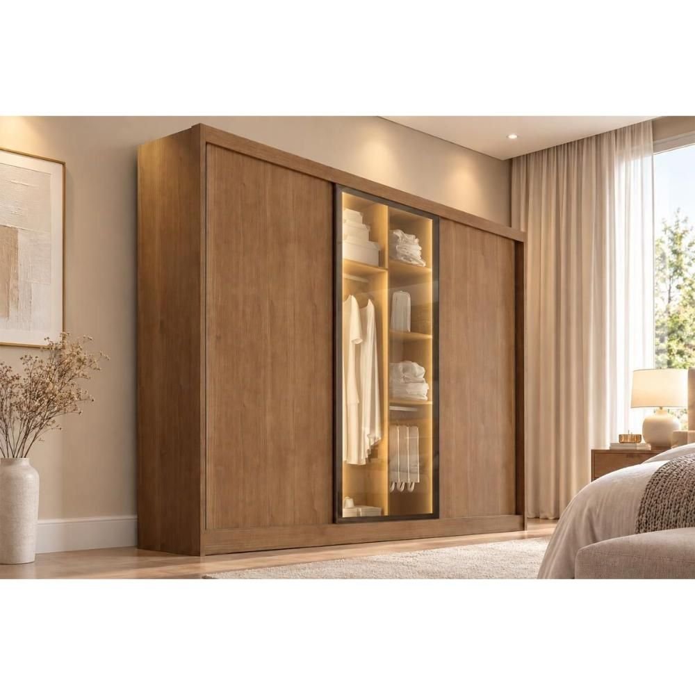 Guarda Roupa Casal Londres 3PTS 1VD 4g Cinamomo N. Horizonte ...