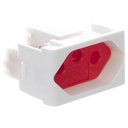 Ver imagem 1 de Módulo Tomada 2 Pinos + Terra 20 Amperes 250 Volts Vermelho Fosco e Branco Lunare - Prm4741 - Schnei