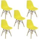 Ver imagem 3 de Kit 5 Cadeiras Charles Eames Eiffel Wood Design Branca Preta Cinza Outras