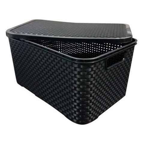 Caixas/cesto Organizador Rattan Preto 42 Litros