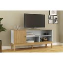 Ver imagem 1 de Rack Bancada P/ Tv até 55 Pol Mb 1056 C/ 1 Porta 136cm Mel/off White - Movelbento