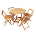 Ver imagem 2 de Conjunto Prático Mesa e 4 Cadeiras Dobrável Mel, Bar-cozinha-lazer-varanda ( Redonda )