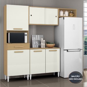 Armário de Cozinha 4 Portas 1 Gaveta Isabelle Aramóveis 