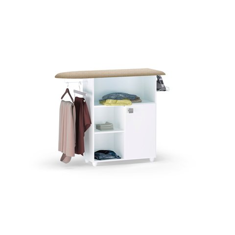 Balcão Tábua de Passar Roupas Mariana com Porta Cabide Ajl Móveis - Branco