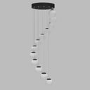 Ver imagem 3 de Lustre Grande Pendente Medusa Preto - 12 Globos Vidro Branco