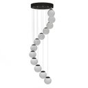 Ver imagem 5 de Lustre Grande Pendente Medusa Preto - 12 Globos Vidro Branco