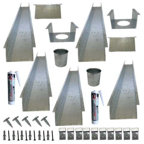 Kit Calha Telhado Cocho Divisa Platibanda 10 Mts Galvanizada Galvocalhas Calha Galvanizada Saída Red