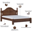 Ver imagem 2 de Cama Queen de Madeira Maciça Clássica para Colchão 158x198 Zahav F06 Café - Lyam Decor