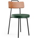 Ver imagem 3 de Kit 02 Cadeiras Decorativas Estofada Sala Jantar Barcelona L02 Couríssimo Camel Facto Verde - Lyam