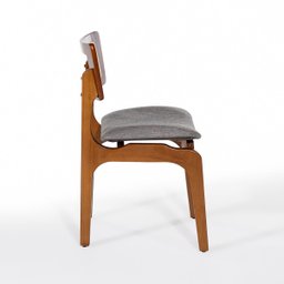 Kit 8 Cadeiras de Jantar Portugal Madeira Imbuia com Encosto Tela Rattan Linho Cinza L55 - 2