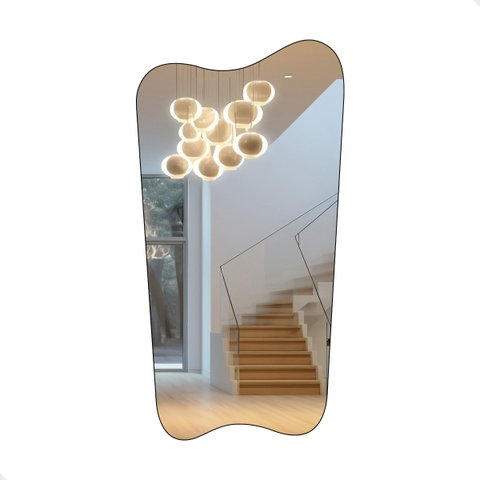Espelho Grande Decorativo Orgânico Pinterest 60x80 Mod. Cancun Caramelo