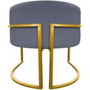 Ver imagem 3 de Poltrona Decorativa Recepção Luna Suede Cores Base de Ferro Dourada - Cinza, Suede