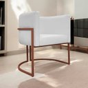 Ver imagem 2 de Poltrona Decorativa para Sala Recepção Luna Tecido Sintético Cores Base de Ferro Bronze