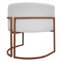 Ver imagem 7 de Poltrona Decorativa para Sala Recepção Luna Tecido Sintético Cores Base de Ferro Bronze