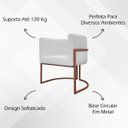 Ver imagem 3 de Poltrona Decorativa para Sala Recepção Luna Tecido Sintético Cores Base de Ferro Bronze