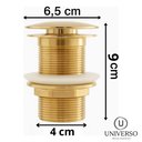 Ver imagem 6 de Válvula Ralo Lavatório Banheiro Metal Click Dourada 1 1/4:dourado