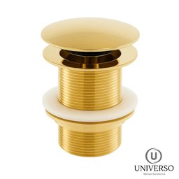 Válvula Ralo Lavatório Banheiro Metal Click Dourada 1 1/4:dourado - 4