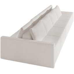 Sofá Ilha Modular para Sala 392cm com Puff Dublin K01 Bouclê Creme - Lyam Decor - 6