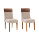 Ver imagem 1 de Cadeira Sala de Jantar Jaspe Kit 2 Un Naturalle/suede Creme/ano Capuccino - Rufato