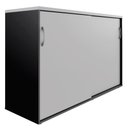 Ver imagem 5 de Armário Escritório 120cm 2 Portas de Correr e Prateleiras F5 Cor:cinza Sagrado com Preto