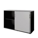 Ver imagem 6 de Armário Escritório 120cm 2 Portas de Correr e Prateleiras F5 Cor:cinza Sagrado com Preto