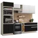 Ver imagem 3 de Armário de Cozinha Completa 270cm Branco/Preto/Branco Jade Madesa 09