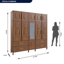 Ver imagem 4 de Guarda-Roupa Casal com Espelho 10 Portas 4 Gavetas Rio Branco