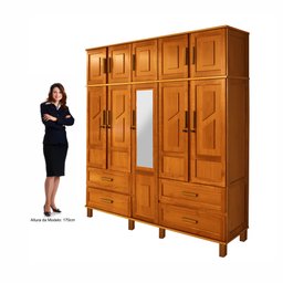 Guarda-Roupa Casal com Espelho 10 Portas 4 Gavetas Rio Branco  - 6