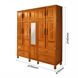 Guarda-Roupa Casal com Espelho 10 Portas 4 Gavetas Rio Branco  - 5