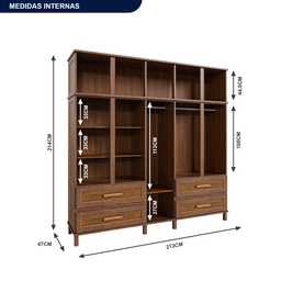 Guarda-Roupa Casal com Espelho 10 Portas 4 Gavetas Rio Branco  - 5