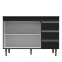 Ver imagem 3 de Balcão de Cozinha Andréia com Tampo 120 Cm Preto Fosco - Ajl