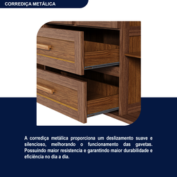 Guarda-Roupa Casal com Espelho 12 Portas 4 Gavetas Rio Branco Premium Yescasa - 9