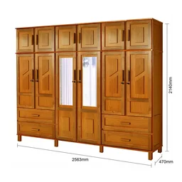 Guarda-Roupa Casal com Espelho 12 Portas 4 Gavetas Rio Branco Premium Yescasa - 5