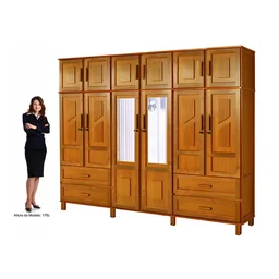 Guarda-Roupa Casal com Espelho 12 Portas 4 Gavetas Rio Branco Premium Yescasa - 6