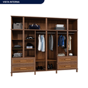 Ver imagem 6 de Guarda-Roupa Casal com Espelho 12 Portas 4 Gavetas Rio Branco Premium Yescasa Marrom/Ypê